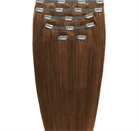 Clip on hair extensions #12 Ljusbrun - 7 delar - 60 cm | Gold24
